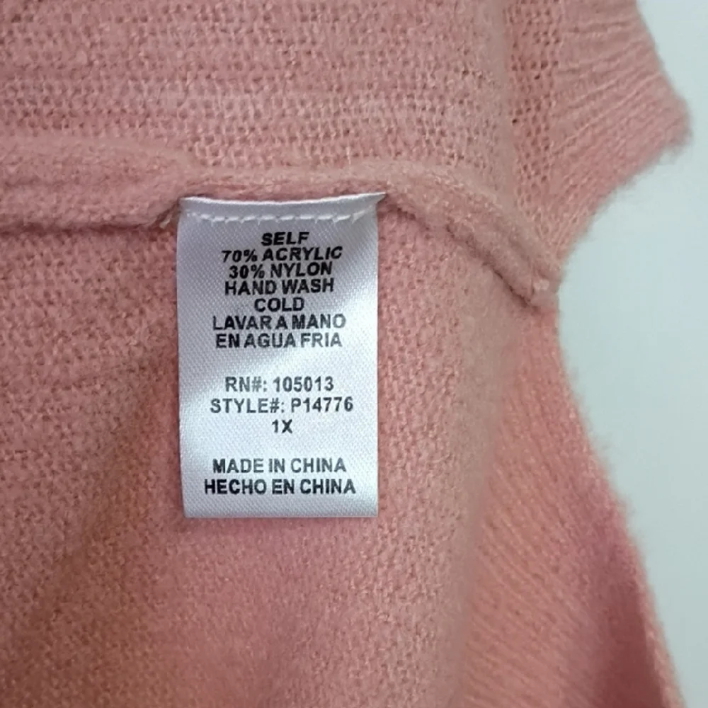 Andree By Unit Women’s Blush Pink Sweatshirt – Size 1X (NWT) - Picture 6 of 11